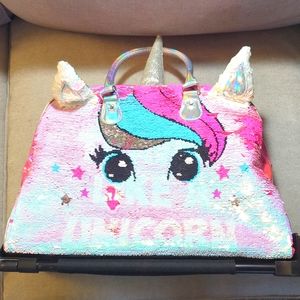 Girls sequence unicorn small duffle bag